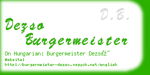 dezso burgermeister business card